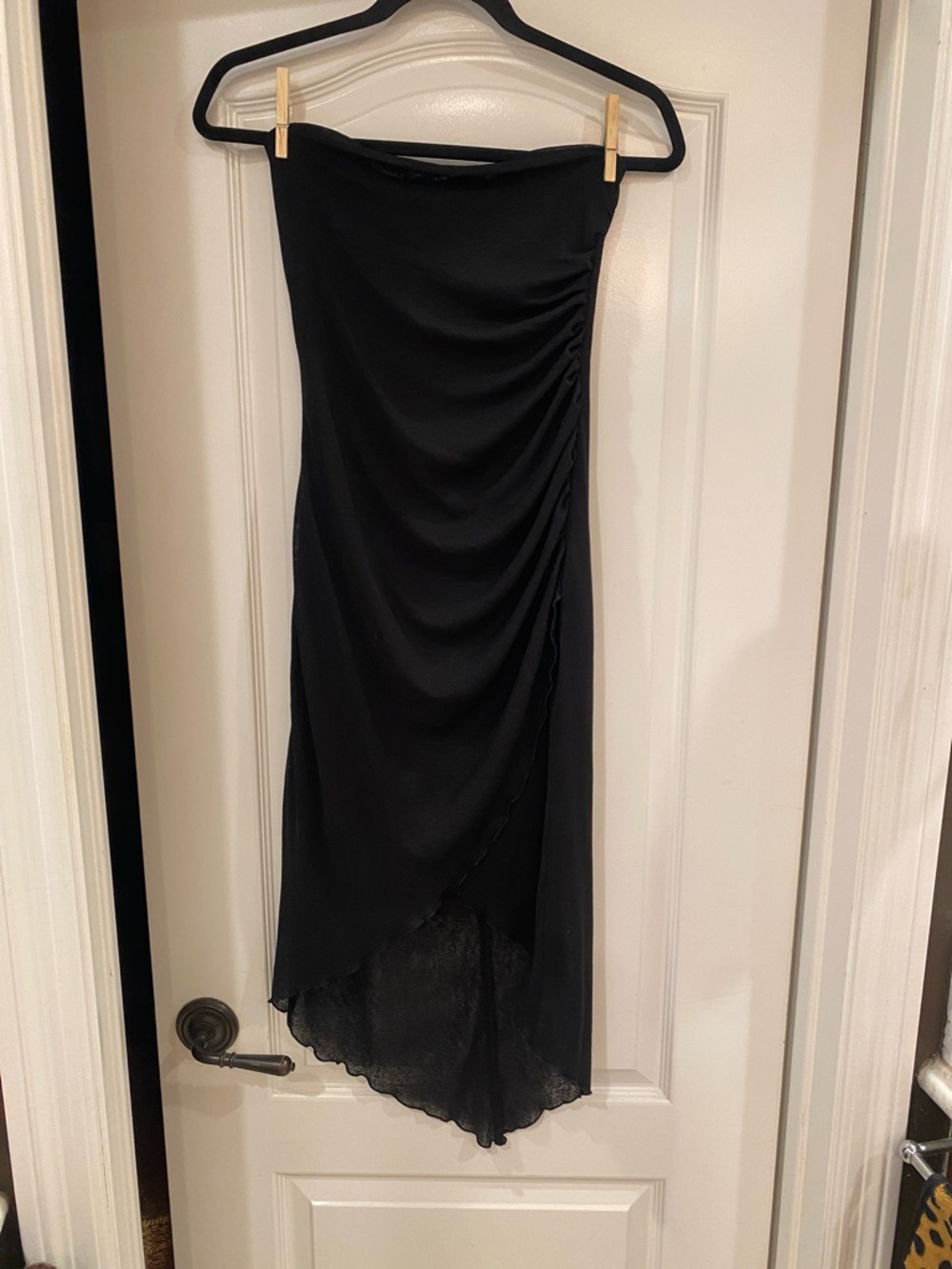 Black Asymmetric sleeveless tube dress